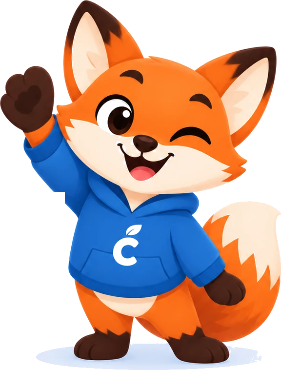 Volpe, the Cecchin fox, waving